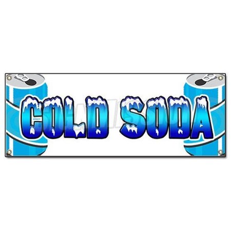 SIGNMISSION COLD SODA BANNER SIGN ice drink cart stand signs pop cola iced root beer B-Cold Soda